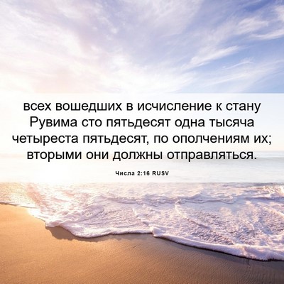 Picture 06 - Числа 2:16 RUSV - всех вошедших в исчисление - Bible Verse Picture