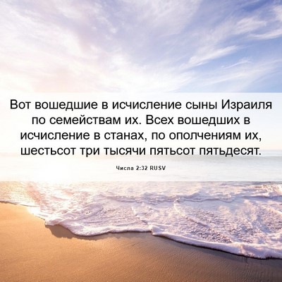 Picture 06 - Числа 2:32 RUSV - Вот вошедшие в исчисление - Bible Verse Picture