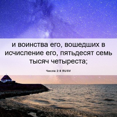 Picture 06 - Числа 2:8 RUSV - и воинства его, вошедших в - Bible Verse Picture