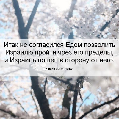 Picture 06 - Числа 20:21 RUSV - Итак не согласился Едом - Bible Verse Picture