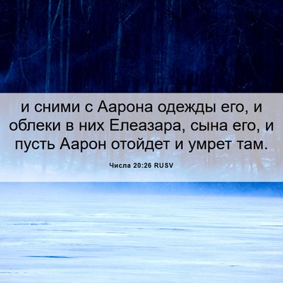 Picture 06 - Числа 20:26 RUSV - и сними с Аарона одежды - Bible Verse Picture