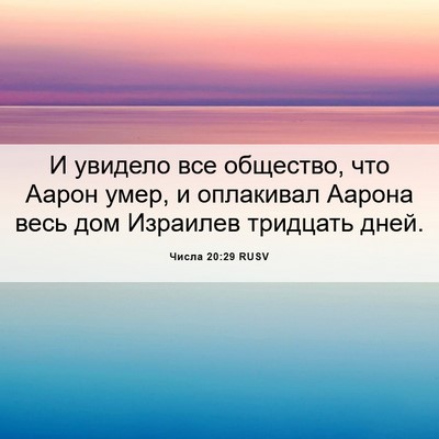 Picture 06 - Числа 20:29 RUSV - И увидело все общество, что - Bible Verse Picture