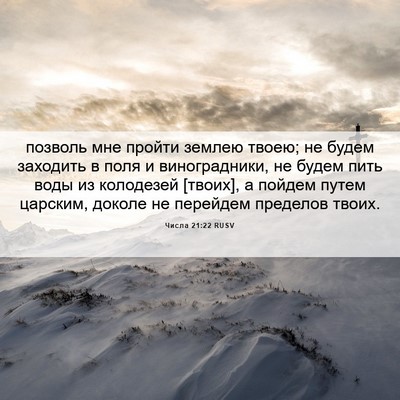 Picture 06 - Числа 21:22 RUSV - позволь мне пройти землею - Bible Verse Picture