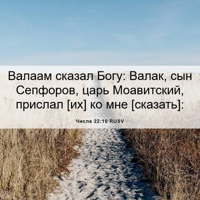Picture 06 - Числа 22:10 RUSV - Валаам сказал Богу: Валак, - Bible Verse Picture
