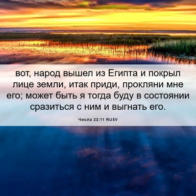 Picture 06 - Числа 22:11 RUSV - вот, народ вышел из Египта - Bible Verse Picture