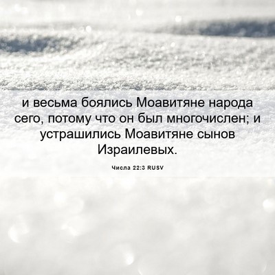 Picture 06 - Числа 22:3 RUSV - и весьма боялись Моавитяне - Bible Verse Picture