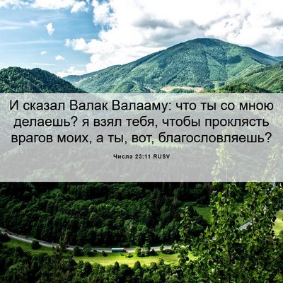 Picture 06 - Числа 23:11 RUSV - И сказал Валак Валааму: что - Bible Verse Picture