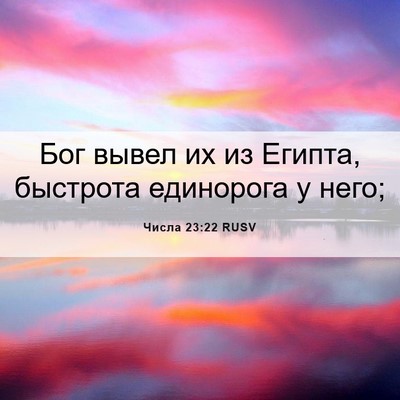 Picture 06 - Числа 23:22 RUSV - Бог вывел их из Египта, - Bible Verse Picture