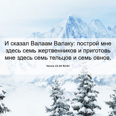 Picture 06 - Числа 23:29 RUSV - И сказал Валаам Валаку: - Bible Verse Picture