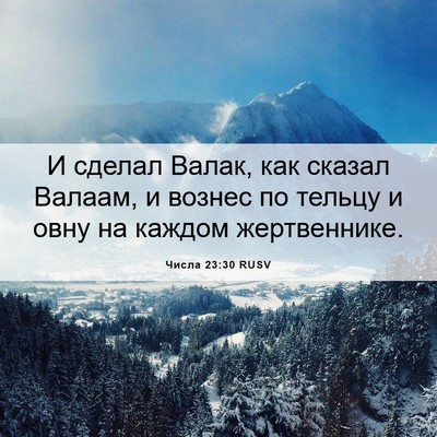Picture 06 - Числа 23:30 RUSV - И сделал Валак, как сказал - Bible Verse Picture