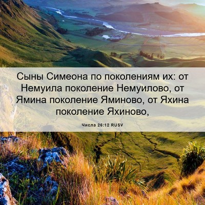 Picture 06 - Числа 26:12 RUSV - Сыны Симеона по поколениям - Bible Verse Picture