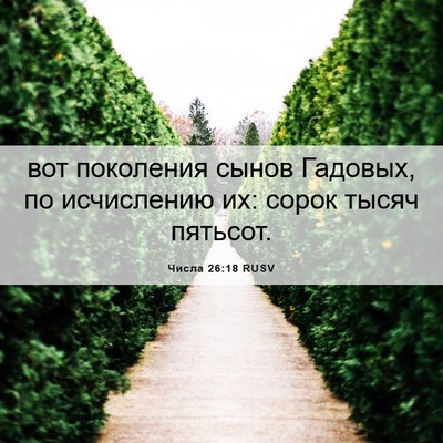 Picture 06 - Числа 26:18 RUSV - вот поколения сынов - Bible Verse Picture