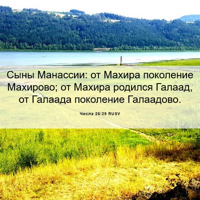 Picture 06 - Числа 26:29 RUSV - Сыны Манассии: от Махира - Bible Verse Picture