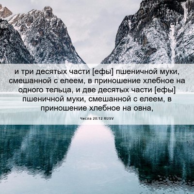 Picture 06 - Числа 28:12 RUSV - и три десятых части [ефы] - Bible Verse Picture