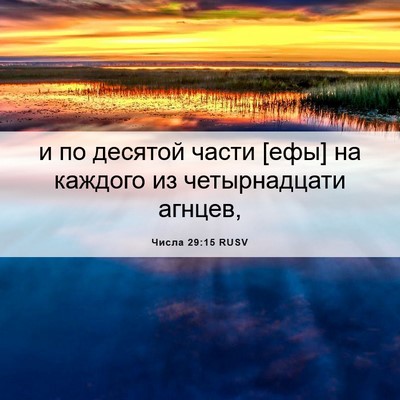 Picture 06 - Числа 29:15 RUSV - и по десятой части [ефы] на - Bible Verse Picture