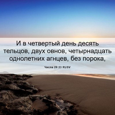 Picture 06 - Числа 29:23 RUSV - И в четвертый день десять - Bible Verse Picture