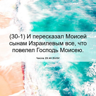 Picture 06 - Числа 29:40 RUSV - (30-1) И пересказал Моисей - Bible Verse Picture