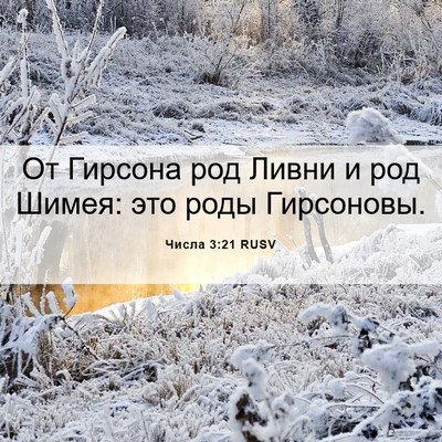 Picture 06 - Числа 3:21 RUSV - От Гирсона род Ливни и род - Bible Verse Picture