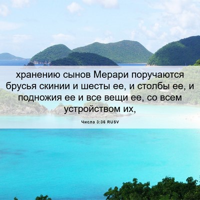 Picture 06 - Числа 3:36 RUSV - хранению сынов Мерари - Bible Verse Picture