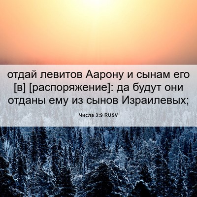 Picture 06 - Числа 3:9 RUSV - отдай левитов Аарону и - Bible Verse Picture