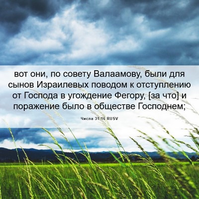 Picture 06 - Числа 31:16 RUSV - вот они, по совету - Bible Verse Picture