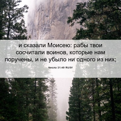 Picture 06 - Числа 31:49 RUSV - и сказали Моисею: рабы твои - Bible Verse Picture