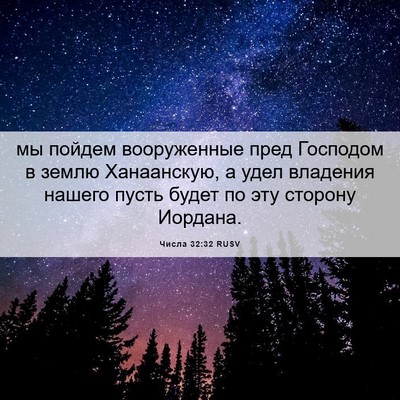 Picture 06 - Числа 32:32 RUSV - мы пойдем вооруженные пред - Bible Verse Picture