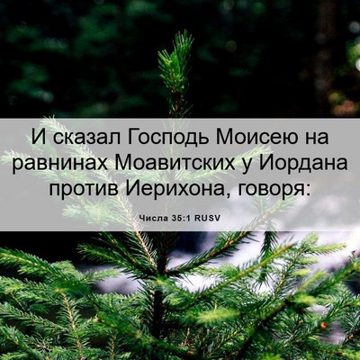 Picture 06 - Числа 35:1 RUSV - И сказал Господь Моисею на - Bible Verse Picture