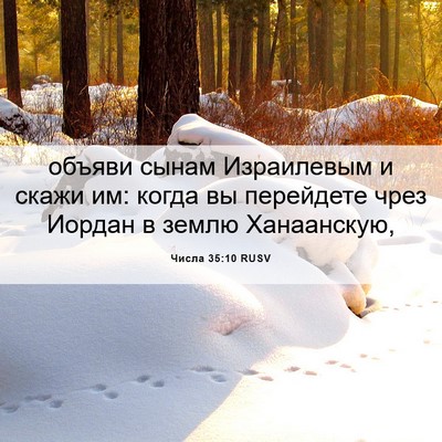 Picture 06 - Числа 35:10 RUSV - объяви сынам Израилевым и - Bible Verse Picture