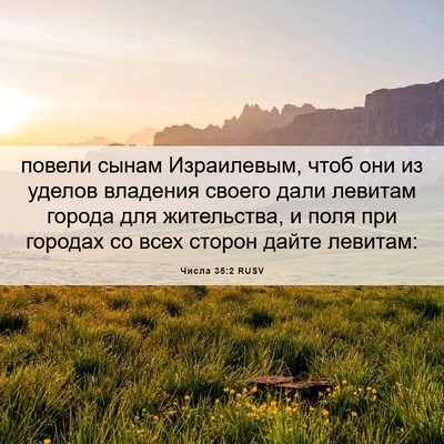Picture 06 - Числа 35:2 RUSV - повели сынам Израилевым, - Bible Verse Picture