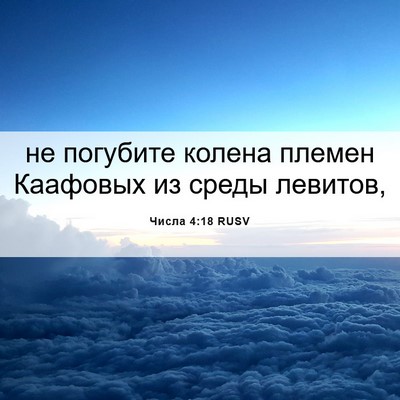Picture 06 - Числа 4:18 RUSV - не погубите колена племен - Bible Verse Picture