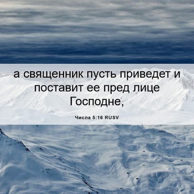 Picture 06 - Числа 5:16 RUSV - а священник пусть приведет - Bible Verse Picture