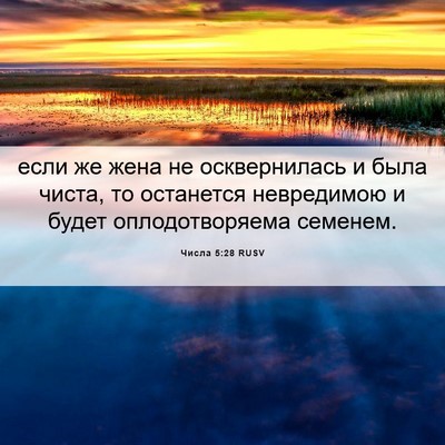 Picture 06 - Числа 5:28 RUSV - если же жена не - Bible Verse Picture