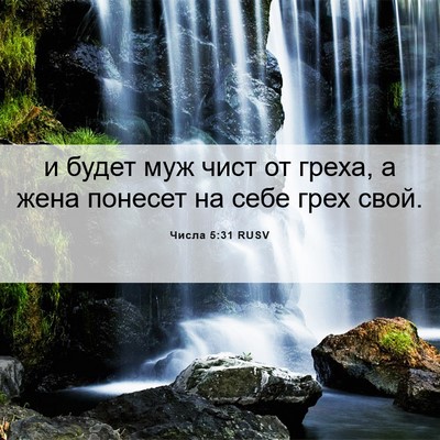 Picture 06 - Числа 5:31 RUSV - и будет муж чист от греха, а - Bible Verse Picture