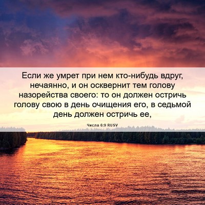 Picture 06 - Числа 6:9 RUSV - Если же умрет при нем - Bible Verse Picture