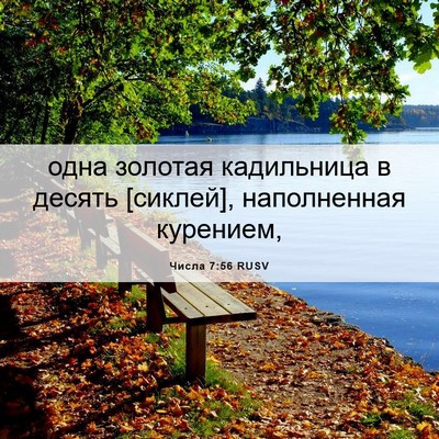 Picture 06 - Числа 7:56 RUSV - одна золотая кадильница в - Bible Verse Picture