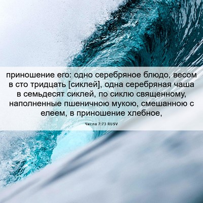 Picture 06 - Числа 7:73 RUSV - приношение его: одно - Bible Verse Picture