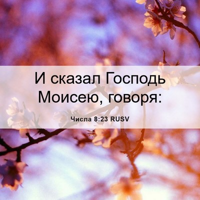 Picture 06 - Числа 8:23 RUSV - И сказал Господь Моисею, - Bible Verse Picture