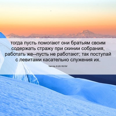 Picture 06 - Числа 8:26 RUSV - тогда пусть помогают они - Bible Verse Picture