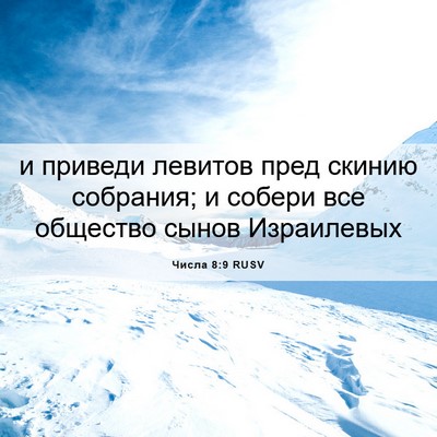 Picture 06 - Числа 8:9 RUSV - и приведи левитов пред - Bible Verse Picture