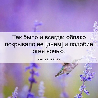 Picture 06 - Числа 9:16 RUSV - Так было и всегда: облако - Bible Verse Picture