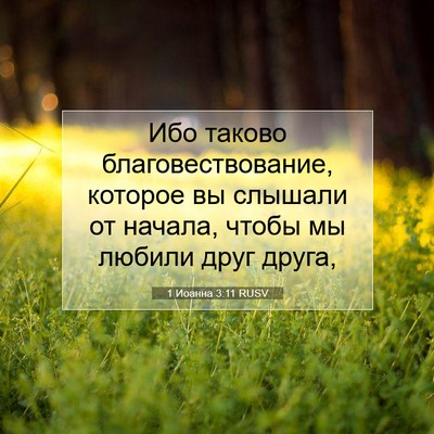 Picture 07 - 1 Иоанна 3:11 RUSV - Ибо таково - Bible Verse Picture