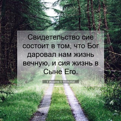 Picture 07 - 1 Иоанна 5:11 RUSV - Свидетельство сие состоит - Bible Verse Picture
