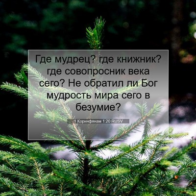 Picture 07 - 1 Коринфянам 1:20 RUSV - Где мудрец? где книжник? - Bible Verse Picture
