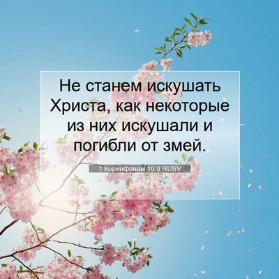 Picture 07 - 1 Коринфянам 10:9 RUSV - Не станем искушать Христа, - Bible Verse Picture