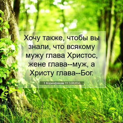 Picture 07 - 1 Коринфянам 11:3 RUSV - Хочу также, чтобы вы знали, - Bible Verse Picture