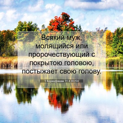Picture 07 - 1 Коринфянам 11:4 RUSV - Всякий муж, молящийся или - Bible Verse Picture