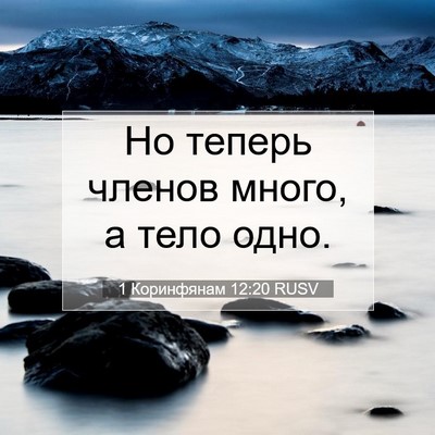 Picture 07 - 1 Коринфянам 12:20 RUSV - Но теперь членов много, а - Bible Verse Picture