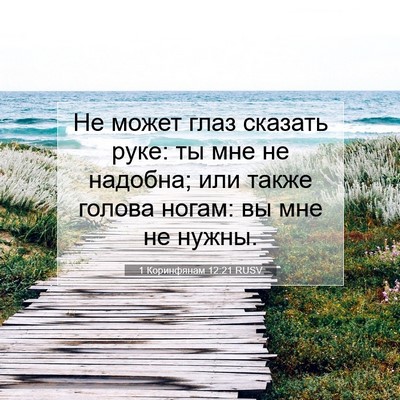 Picture 07 - 1 Коринфянам 12:21 RUSV - Не может глаз сказать руке: - Bible Verse Picture