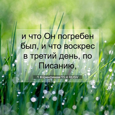 Picture 07 - 1 Коринфянам 15:4 RUSV - и что Он погребен был, и что - Bible Verse Picture